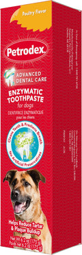 Petrodex Toothpaste for Dogs and Puppies, Cleans Teeth and Fights Bad Breath, Reduces Plaque and Tartar Formation, Enzymatic Toothpaste, Poultry Flavor, 6.2oz