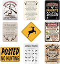 Hunting Party Decorations - 9 PCS Gone Hunting Birthday Party Sign Decorations for Boys Kids Deer Hunting Themed Birthday Party Funny Deer Hunter Decor for Man Room Home Garden Yard Wall Decor