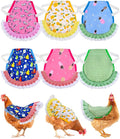 6pcs Hen Saddle Apron，Waterproof Chicken Saddle Hen Apron with Elastic Chicken Jacket Straps Hen Apron Poultry Protector Wing Back Protector Print Feather Protective Jacket(B)