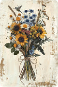 Flowers Metal Signs Vintage A Bouquet of Wild Flowers Tin Sign Retro Wall Decor for Living Room Bedroom Greenhouse Garden Yard Shop Bar 8×12 Inches