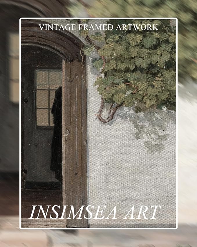 InSimSea Framed Canvas Wall Art Vineman Climbing The Walls Farmhouse Wall Decor Opening Door Painting Canvas Print Art Home Decor Aesthetic For Bedroom Bathroom Office 8x10in