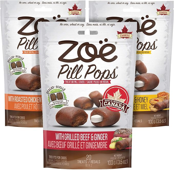 Zoë Pill Pops for Dogs, Healthy Dog Treats, All Natural Dog Treats to Hide Medication, Assortment