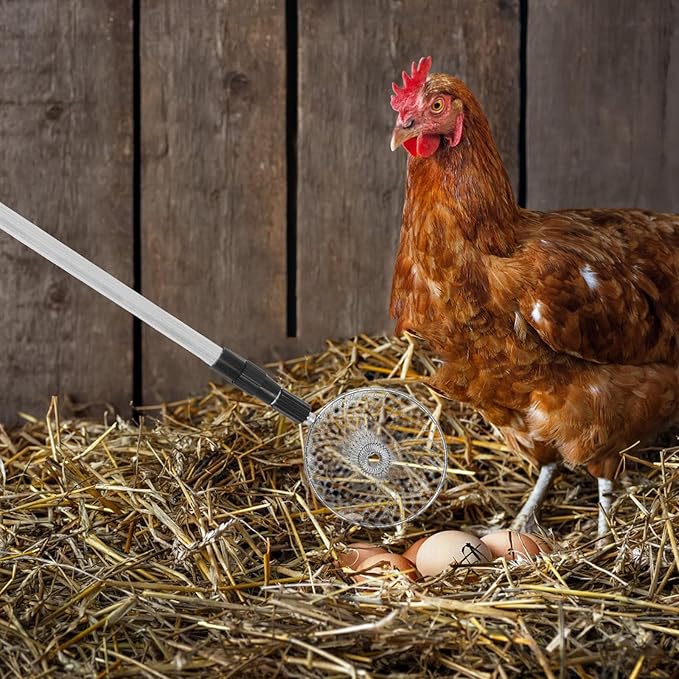 HEMOTON Chicken Egg Grabber: Extendable Egg Picker Tool Stainless Steel Adjustable 17.32" to 29.53" - Extra Long Grabber Reacher with Non-Slip Handle