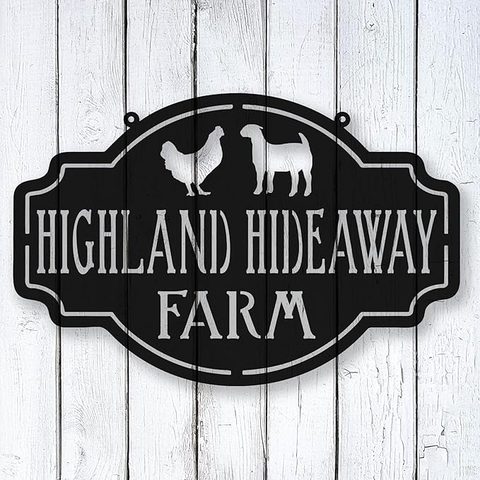 Farmhouse Style Custom Chicken Coop Metal Sign Hen House Name Plaque Rustic Barnyard Wall Hanging Decoration Personalized Poultry Backyard Art Unique Gift for Farmers Homesteaders and Chicken Keepers
