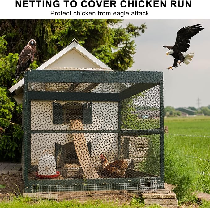 Bird Netting 25'x100' with 3/4" Mesh Nylon Chicken Net Roof Hawk,Poultry Netting for Chicken Run, Aviary Nettings Deer Fence Trellis Net