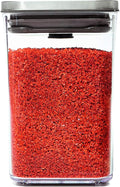 OXO Steel POP Container Small Square Short (1.1 Qt/1 L) - Airtight Food Storage - Ideal for Brown Sugar, Tea,Grey