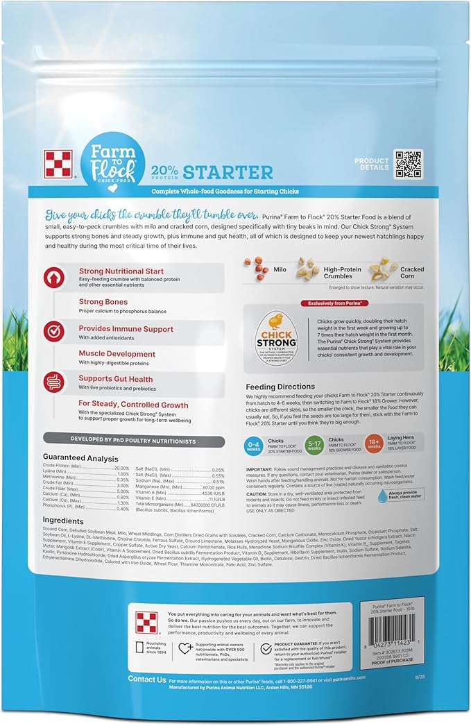 Purina® Farm to Flock® 20% Starter Chick Food, 10 Pound Bag