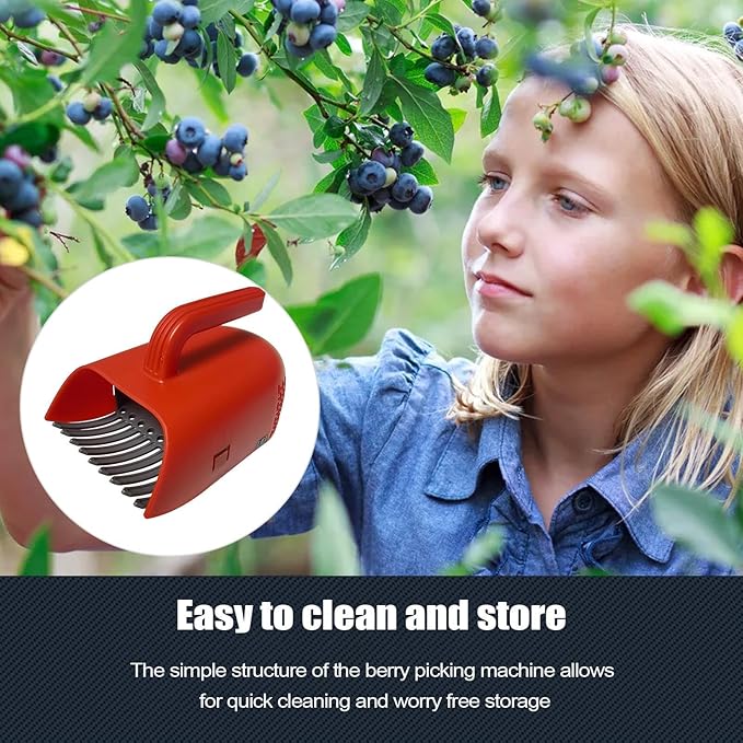 Cherry Berry Picker, Ergonomic Handheld Comb and Scoop Tool, Harvest Berries,Cherries Efficiently, Collect Leaves Fruit or Lawn Debris, Outdoor Gardening Tool for Trees Plants Orchard Farm Backyard