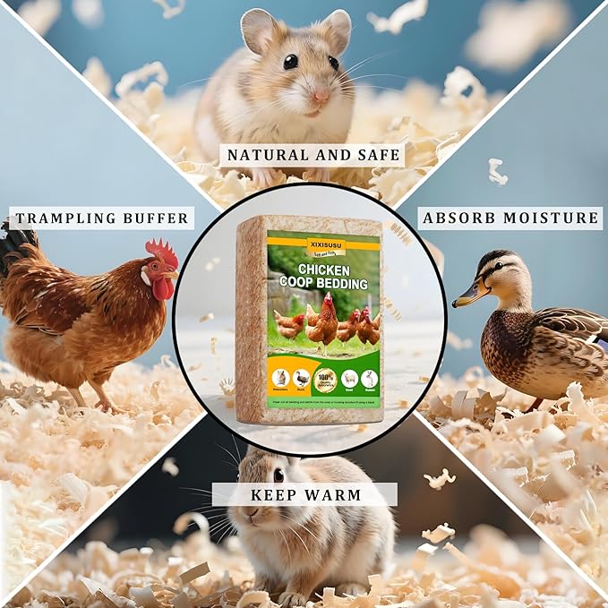Pine Shavings for Chickens - 1lb Natural Chicken Coop Bedding | Soft Wood Shavings for Hens, Baby Chicks, Rabbits, Hamsters, Gerbils, and Chinchillas | Hemp Bedding for Chickens