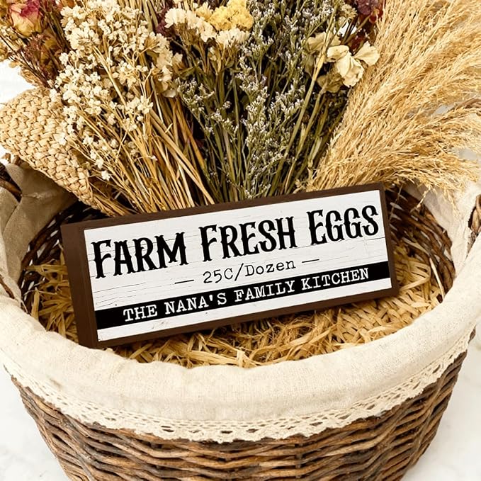 Country Style Kitchens Decor, The Nana's Family Kitchen Sign, Decorative Wooden Wall Plaque, Farmhouse Home Decor, Funny Kitchen Signs, Housewarming Gift 9.5x3.1x1 inches