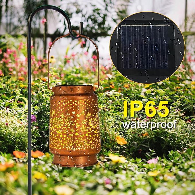 Solar Lanterns Outdoor Garden Decor,Sunflower Birthday,Retirement Gifts for Women, Mom, Grandma, Friend, Thanksgiving, Decorative Waterproof Hanging LED for Yard, Patio, Lawn, Landscape, Backyard