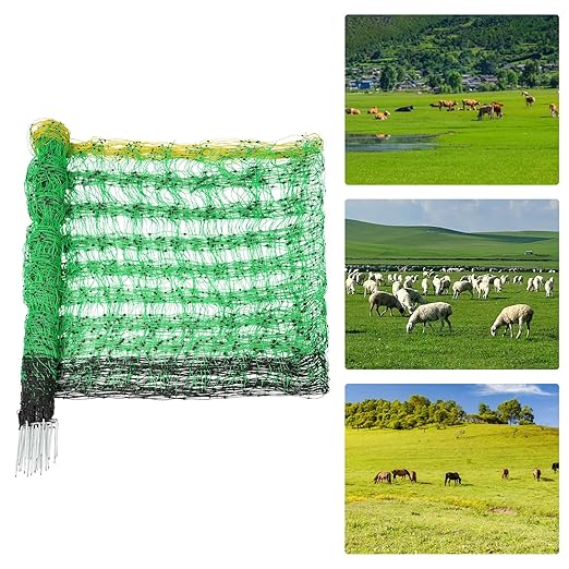 Electric Fence Netting, 35.43" H x 164' L PE Net Fencing Kit, Portable Movable Livestock Nets Mesh for Sheep Goats Deer Hogs Dogs Lambs Chickens, Utility Mesh for Backyards Farms Ranches