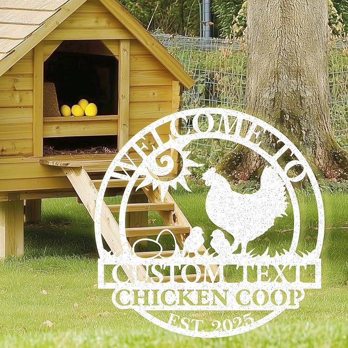 Custom Chicken Coop Signs, Personalized Funny Chicken Coop Signs, Custom Metal Farm Sign for Outside, Chick Hen House Sign Funny Farmhouse Outside Wall Decor Gift