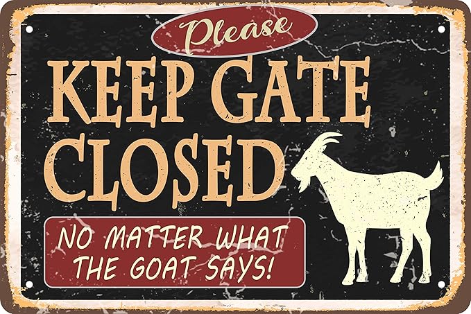 Funny Goat Decor Vintage Metal Tin Signs Iron Painting Plaque Wall Decor Bar Pub Man Cave Club Novelty Bathroom Toilet Retro Parlor Posters Cafe Store Garage Rule 8x12 In