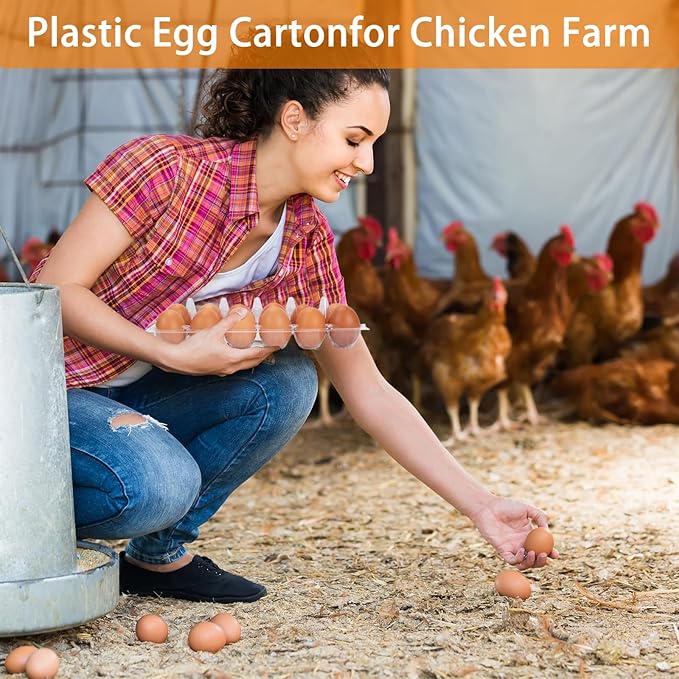 120 Pack Egg Cartons Cheap Bulk 12 Count Egg Containers for Chicken Eggs, One Dozen Empty Egg Cartons for Home Ranch Chicken Farm, Commercial Business Market Display, 2x6 Grids
