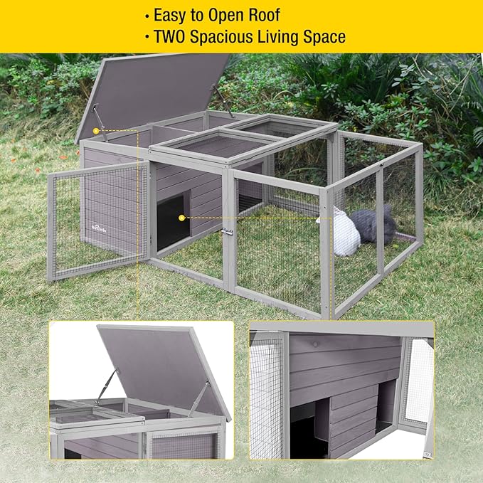 Aivituvin Walk in Chicken Coop, Chicken House Coop, Chicken Coop for 8 Chickens, Outdoor Poultry Duck Enclosure Small Animal Playpen - Easy Clean PVC Layer Included