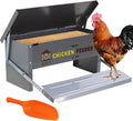 XINYI Chicken Treadle Feeder,12 Lbs Metal Treadle Feeder, No Waste & Rodent Proof Chicken Feeder with Weatherproof Lid, Suitable for Bantams, Poultry, Pheasants - 1.7Gallon Capacity