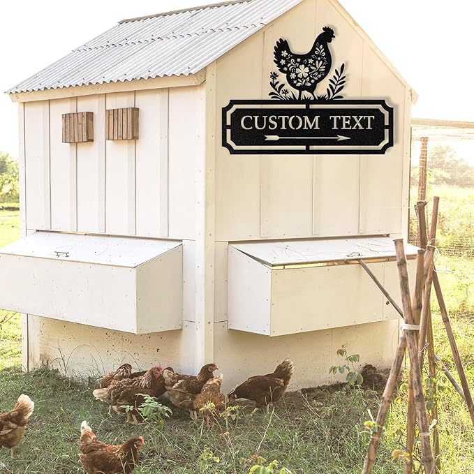 Custom Chicken Coop Signs, Personalized Funny Chicken Coop Signs, Custom Metal Farm Signs for Outdoor, Chick Hen House Sign Funny Farmhouse Outside Wall Decor Gift