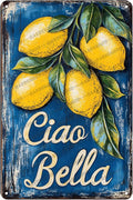 Metal Tin Sign Fresh Lemon Vintage Retro Aluminum Sign For Garden Kitchen Office Home Bar Cafe Decor 12x8 Inch