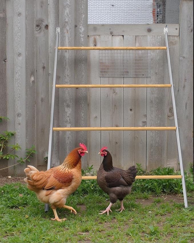Large Metal Chicken Roosting Perch, Square Roosting Ladder for Outdoor Chicken Coop, Extended Metal Roost for Backyard Poultry Chickens and Small Animals (69" L x 41" W)
