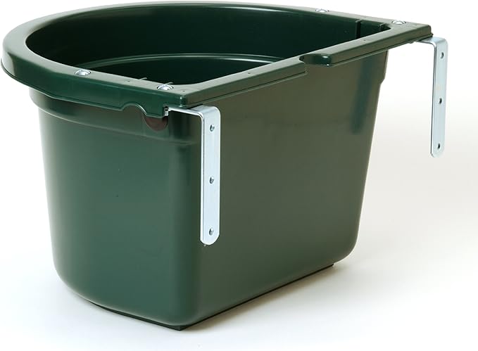 Little Giant® Plastic Fence Feeder | Pig Feeder | Clip On Fence Feeder | Mountable Feed Bucket | 20 Quarts | Green