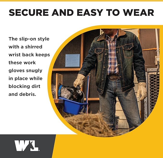 Wells Lamont Leather Work Gloves for Men – Grain Cowhide, Reinforced Palm – Ideal for Construction, Farming, Ranching – Ergonomic Fit, Keystone Thumb, Elasticized Wrist – Beige, XXX-Large (1130XXX)