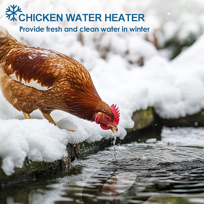 Utility De-Icer 250 Watt Submergible Cast Aluminum Chicken Water Heater Livestock Tank Heater Heated Bird Bath for Winter Black