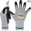 DEX FIT Level 5 Cut Resistant Gloves Cru553, 3D-Comfort Stretchy Fit, Power Grip, Professional Grade, Thin, Touch-Screen Compatible, Durable, Machine Washable; Gray M (8) 12 Pairs