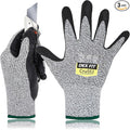 DEX FIT Level 5 Cut Resistant Gloves Cru553, 3D-Comfort Fit, Firm Grip, Thin & Lightweight, Touch-Screen Compatible, Durable, Breathable & Cool, Machine Washable; Grey M (8) 3 Pairs