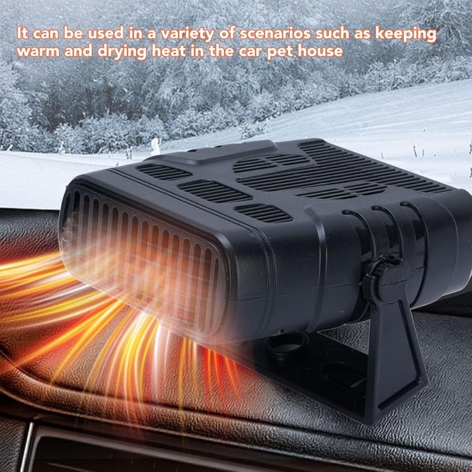 Diyeeni Solar Powered Heater, 30W Solar Chicken Coop Heater, Advanced Temperature Control, Portable Single Solars Panel with Heating Fan for Greenhouse, Pet House