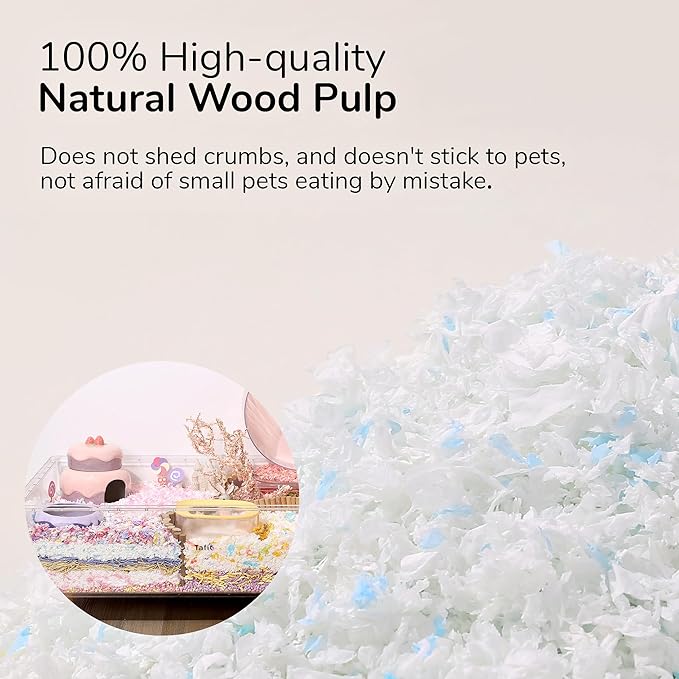 99% Dust-Free Soft Natural Paper Bedding with Odor Control, for Hamsters, Guinea Pigs,Rabbits, Chinchillas, Rats, Mice, Gerbils, Bunniess, Rodents, Small Animals - 36 Liters (Pure White)