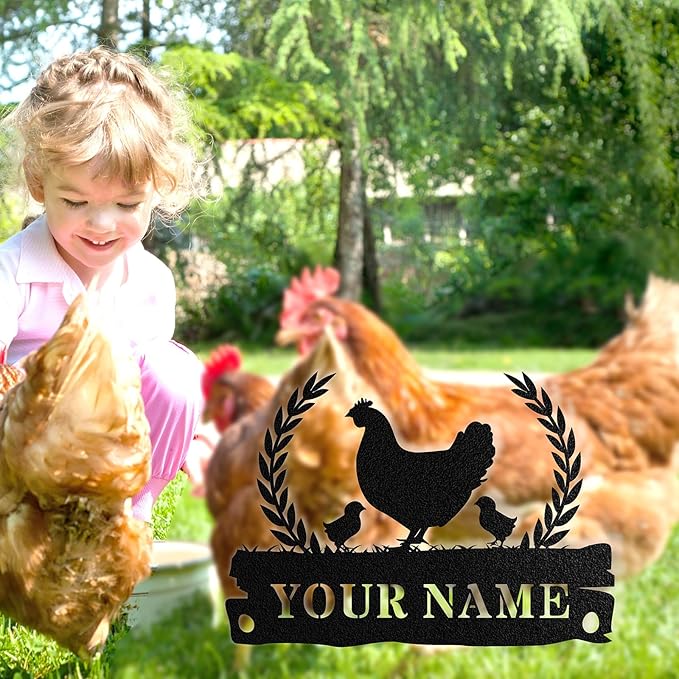Custom Chicken Coop Signs, Personalized Funny Chicken Coop Signs, Custom Metal Farm Sign for Outdoor, Chick Hen House Sign Funny Farmhouse Outside Wall Decor Gift