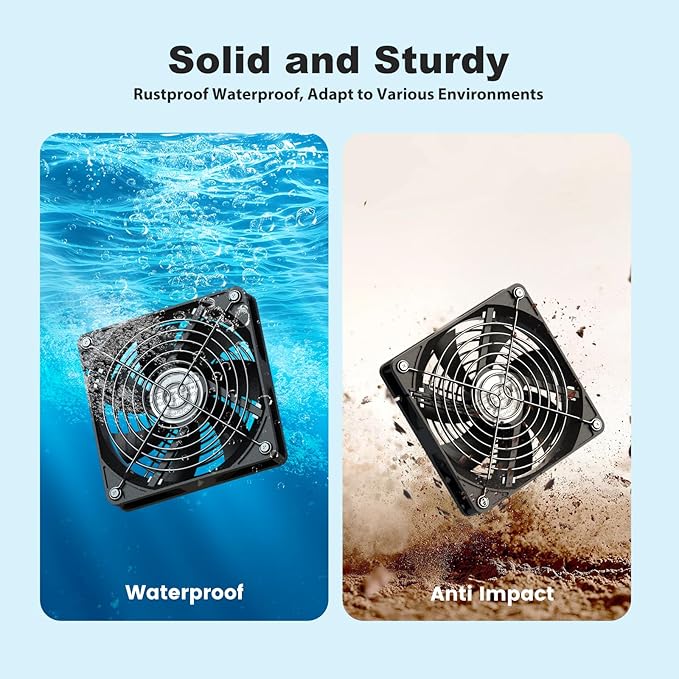 5.5" Solar Chicken Coop Fan 3 Kit, 30W Solar Powered Greenhouse Fan, Solar Exhaust & Intake Fans Outdoor Waterproof, 16.7 ft Cord, for Outside Shed Doghouse Ventilation Air Circulation Cooling