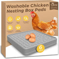 Washable & Reusable Nesting Pads for Chicken Coop - 6Pcs Chicken Nest Mats - Durable 12"x 12" Plastic Nest Box Pads for Egg Laying Hens (Soft, Easy Clean, Premium)
