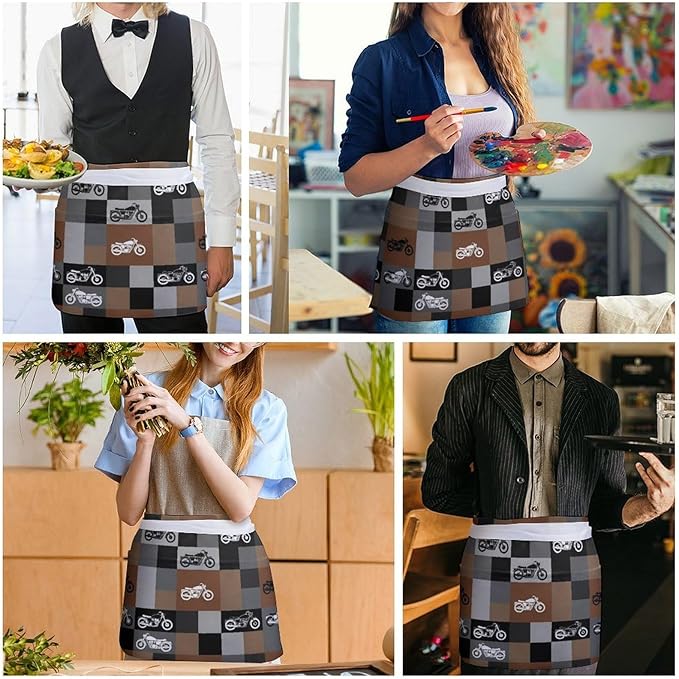 Server Waitress Waist Apron Cooking Kitchen Restaurant Aprons for Women Men