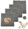 PINVNBY 4 Pcs Washable Chicken Pads for Nesting Box,Artificial Grass Mat for Chicken Coop Laying Hen Nest Bedding Fake Grass Synthetic Turf Mats for Pet Garden Lawn Indoor Outdoor(Gray)