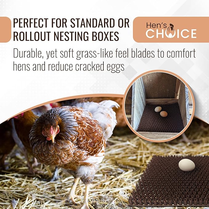 Hen's Choice™ - NestTurf Chicken Nesting Box Pad. 47 5/8" x 24" | Washable Plastic Nesting Box Liner | Chicken Bedding for Coop