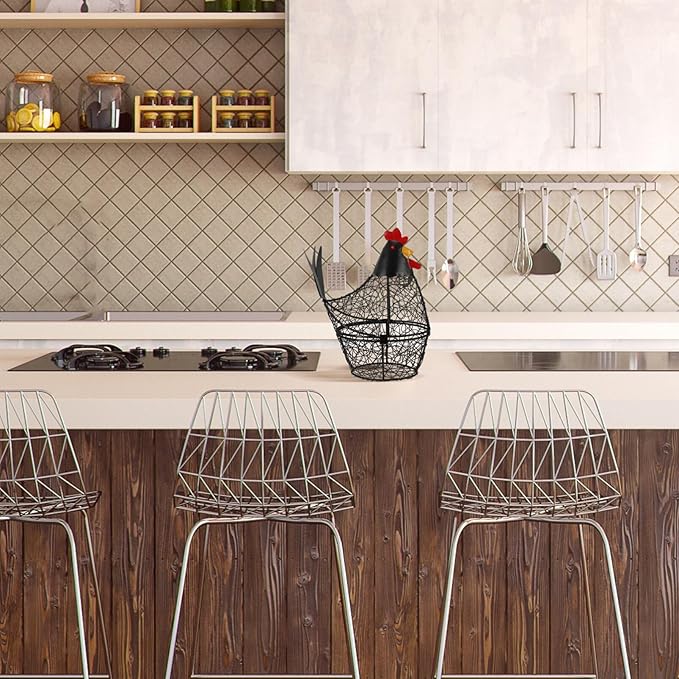 ABOOFAN Chicken Basket Holder Decorative Wire Basket for Fresh Eggs Creative for Kitchen Storage and Organization for Home and Restaurant Use