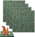 4 Pack Nesting Pads for Chicken Coop, 12"x12" Chicken Nesting Box Pads for Laying Eggs, Washable Nest Box Pads for Chicken Hen Small Pets on Garden Lawn Indoor Outdoor (Green)