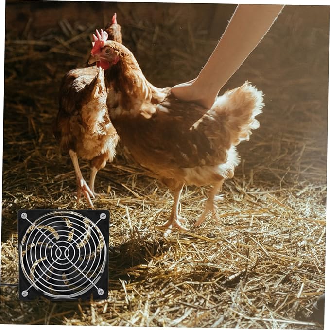 ibasenice 1set Solar Powered Fan for Chicken Coop Small Cooling Fan High Efficiency Solar Panel for Greenhouse Rv and Camping Use