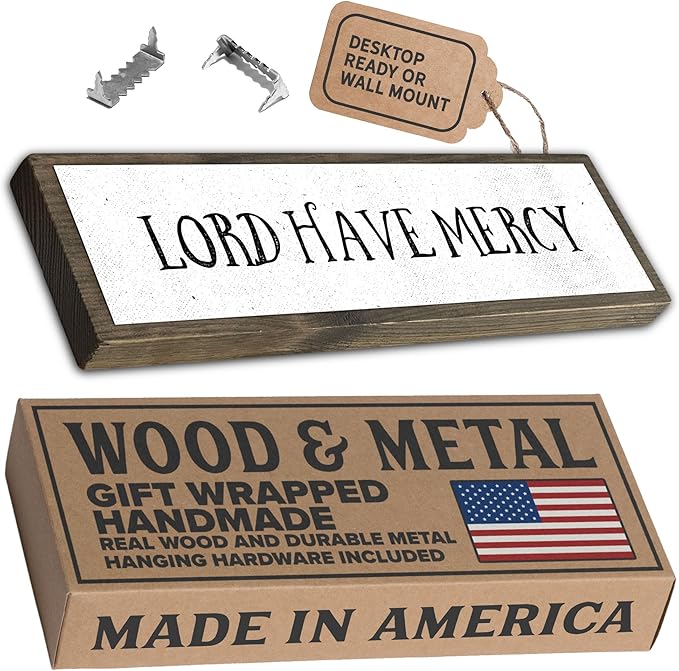 Wood & Metal Southern Sign – Weatherproof Indoor Outdoor Wall Decor – Rustic Charm with "Lord Have Mercy" – Gift-Wrapped & Ready to Give