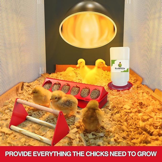 Chicken Brooder Box Starter Kit, 10.6 ft³ Indoor Brooder for Chicks, Ducklings & Quail, Stainless Steel Frame, Waterproof Oxford, 75W Heat Lamp, Feeder, Waterer & Perch, 47.2"x19.7"x19.7"