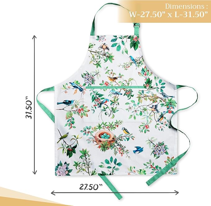 Maison d' Hermine 100% Cotton Apron for women with Pocket Kitchen Chef Apron for Men Cooking Easter Decorations