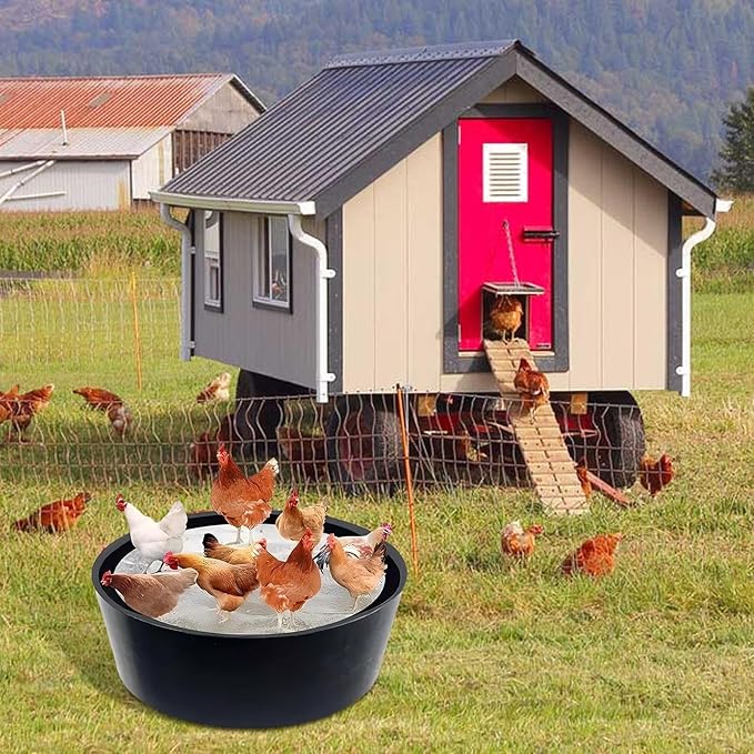 Adjustable Chicken Dust Bath Tub, Bottomless Design Wear-Resistant, Chicken Coop Cleaner Container, for Farms Rooster Poultry Pool Lawn Yard