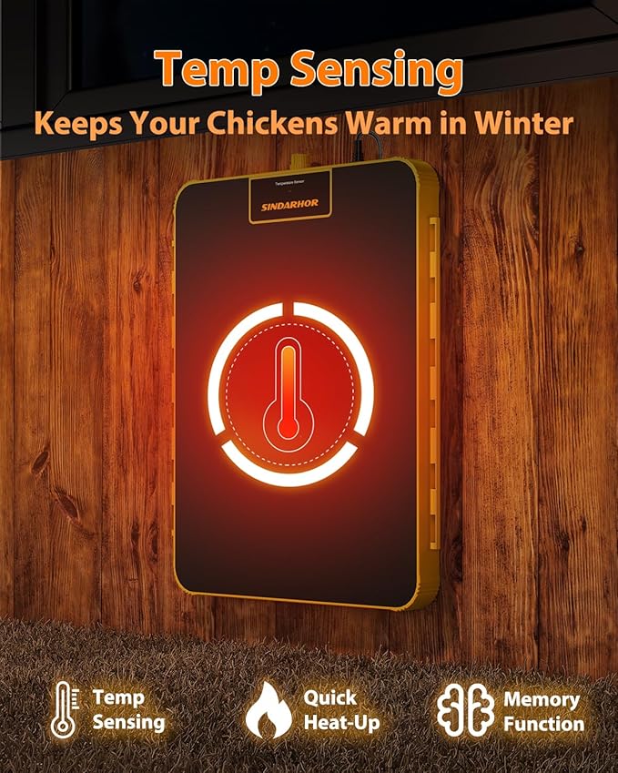 Brooder Plate for Chicks,Chicken Brooder Heater with Temperature Sensor – Radiant Heating Panel for Chicken Coops Poultry (Yellow)