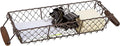 12.2" Vintage Rectangle Wire Basket With Wood Handles by Trademark Innovations