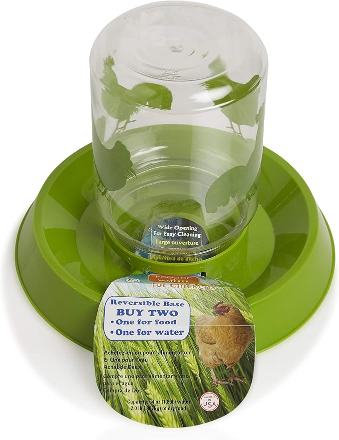 Lixit Feeder or Waterer for Chickens and Other Wildlife (64oz)