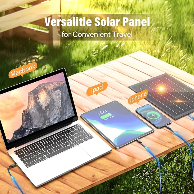 10400mAh Solar Fan with LED Lantern, Camping Fan with 7W Solar Panel, Rechargeable Solar Powered for Outside, Quiet Battery Operated Tent for Picnic, Barbecue, Fishing, Travel