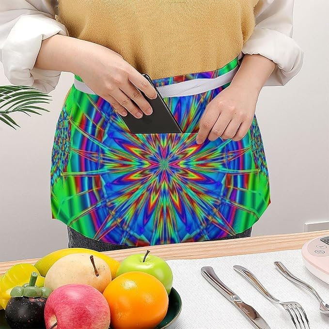 Short 3 Pockets Waist Waiter Waitress Half Apron Waterproof Chef Aprons