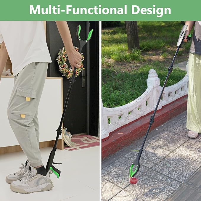 51" Extra Long Grabber Reacher Tool, Foldable Reacher Grabber Pickup Tool with Magnetic Tip & 360° Rotating Anti-Slip Claw, Extension Grabber for Seniors, Indoor and Outdoor Trash Picker